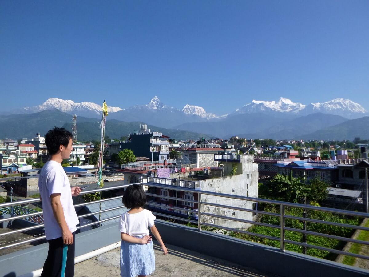 A panorama of the Annapurna Range from Pokhara