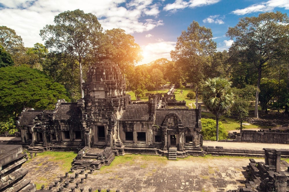 Photo of Ankor Wat at sunset - most famous place to visit in Cambodia