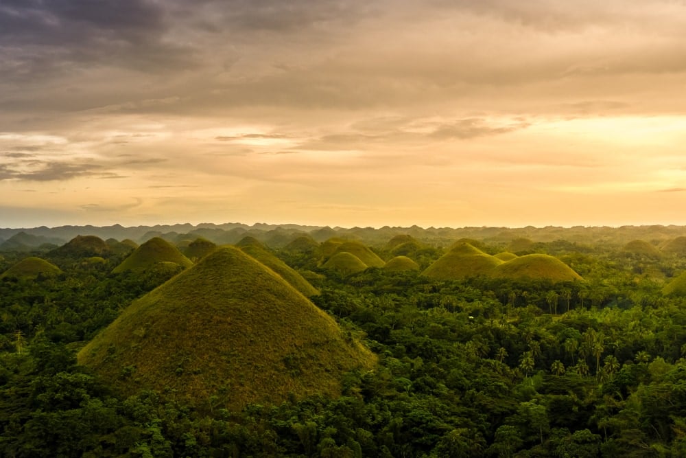 The Chocolate Hills in Bohol - beautiful tropical destination in the Philippines