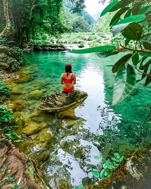 Swim in the clear blue pools of Semuc Champey