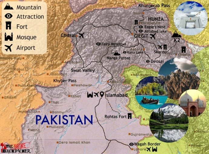pakistan tour map