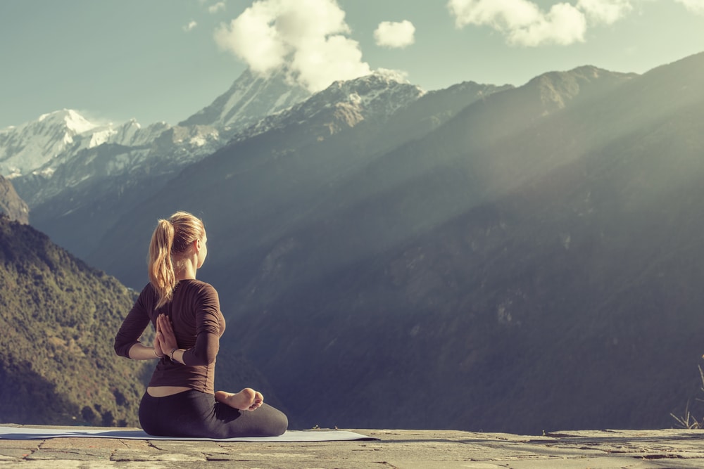 using a travel towel as a yoga mat