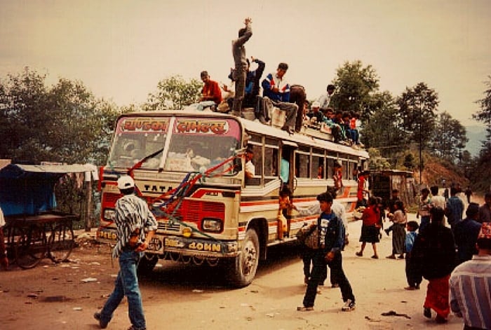 A public bus in Nepal