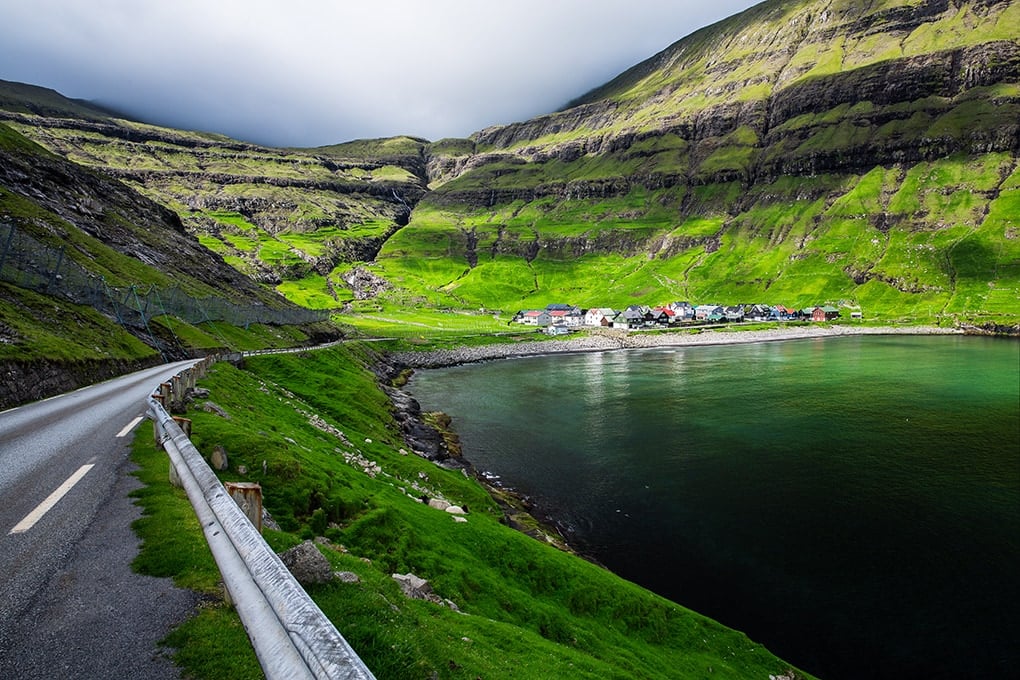 Faroe Islands roads- Tjornuvik beach and road