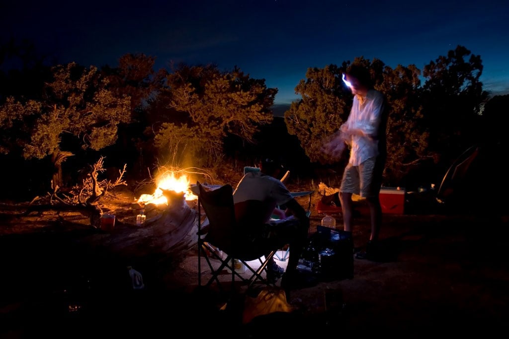 A headlamp is an essential on the camping packing list