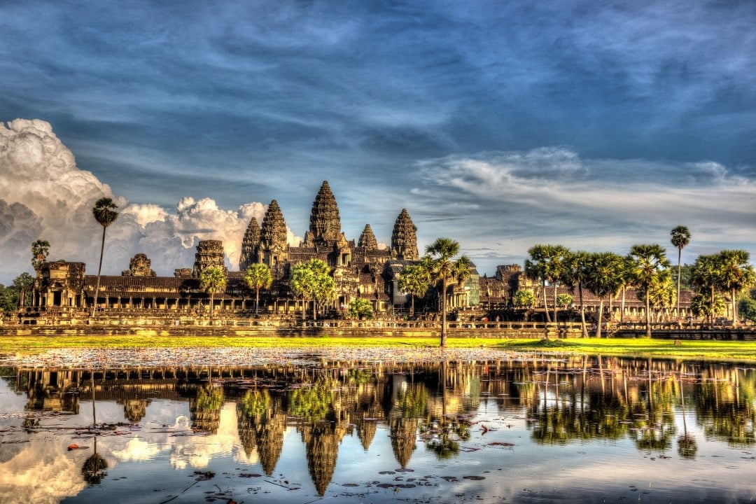 Angkor Wat complex photographed while touring Cambodia with a group