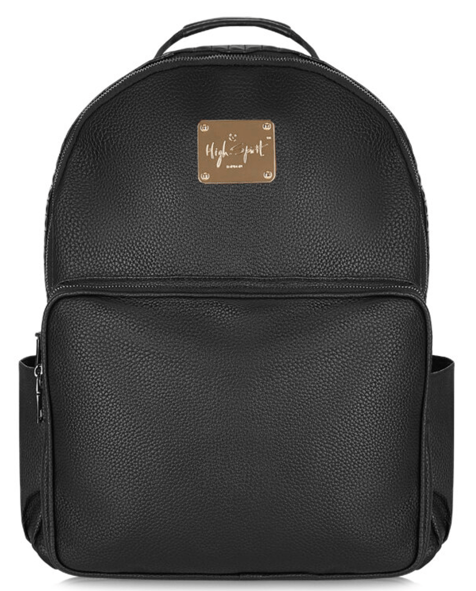 stylish black travel backpack