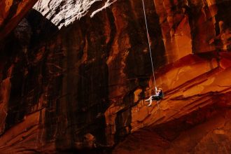 a climber climbing