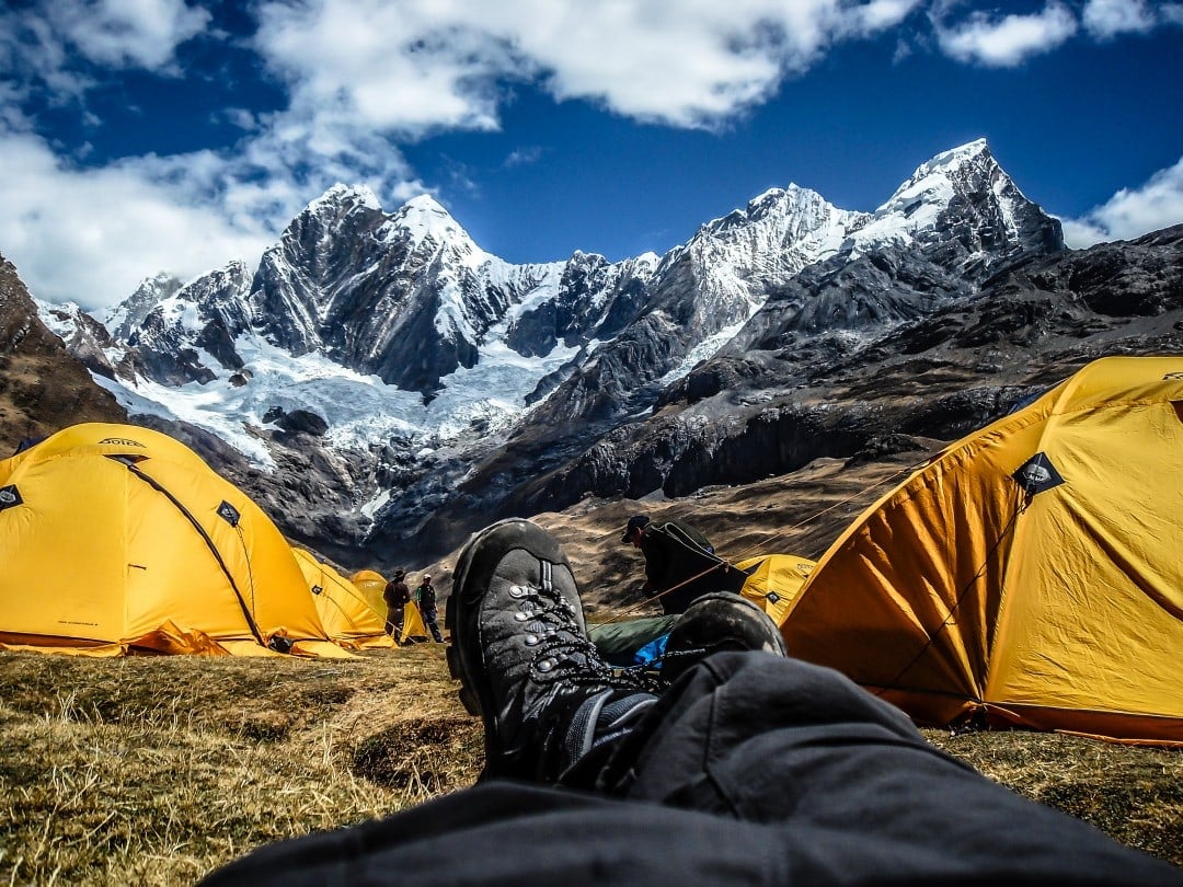 tents in the mountains