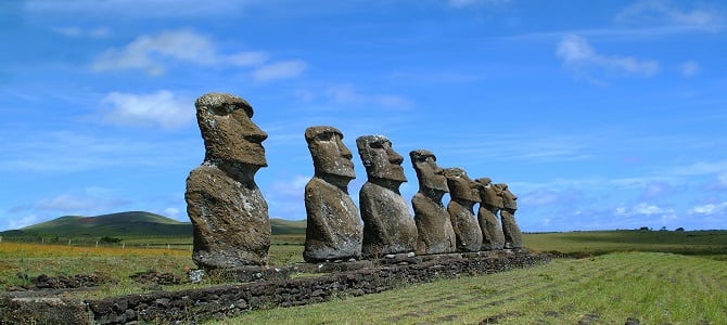 iconic images of easter island statues