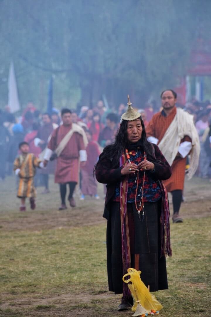 travel to Bhutan woman in kira and layap