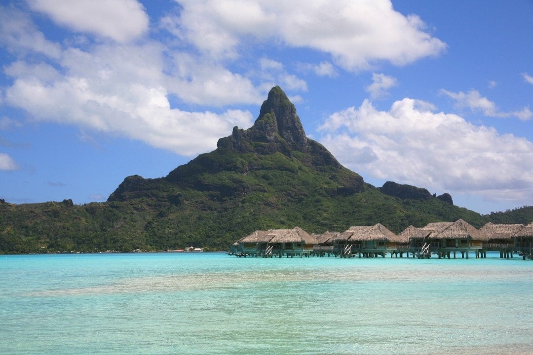 Tahiti over-water bungalows and part of its history