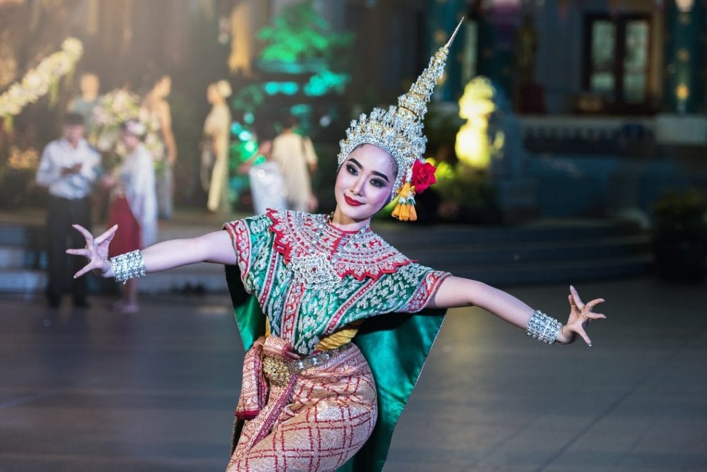 Lady enjoy dancing in Thailand