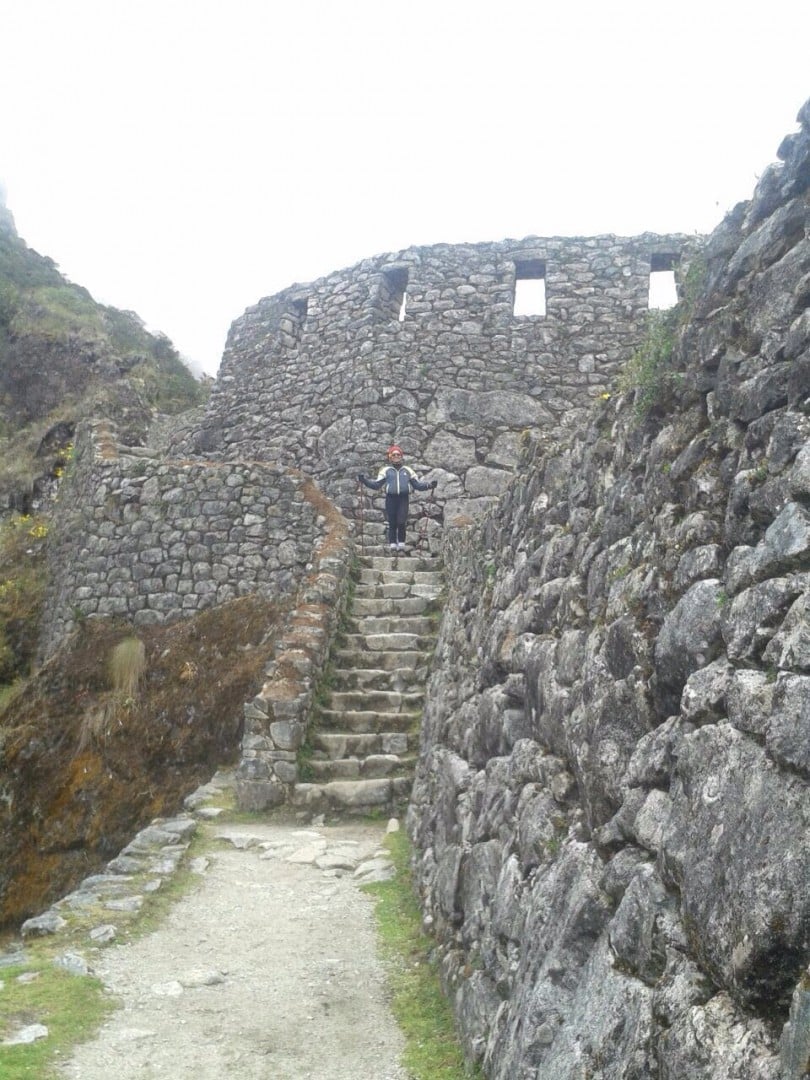 Inca site ruins on the trail