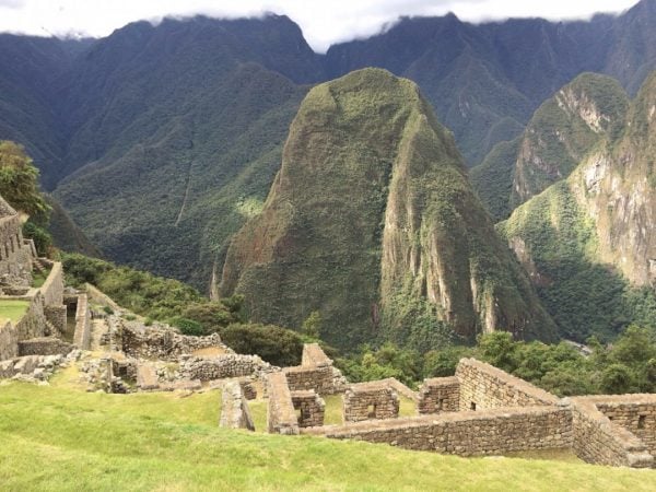 Machu Picchu ruins and mountain