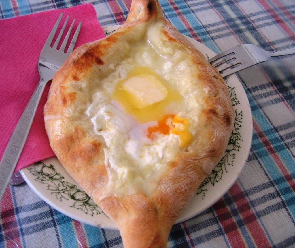 Cheese Bread and Egg Khachapuri Georgia