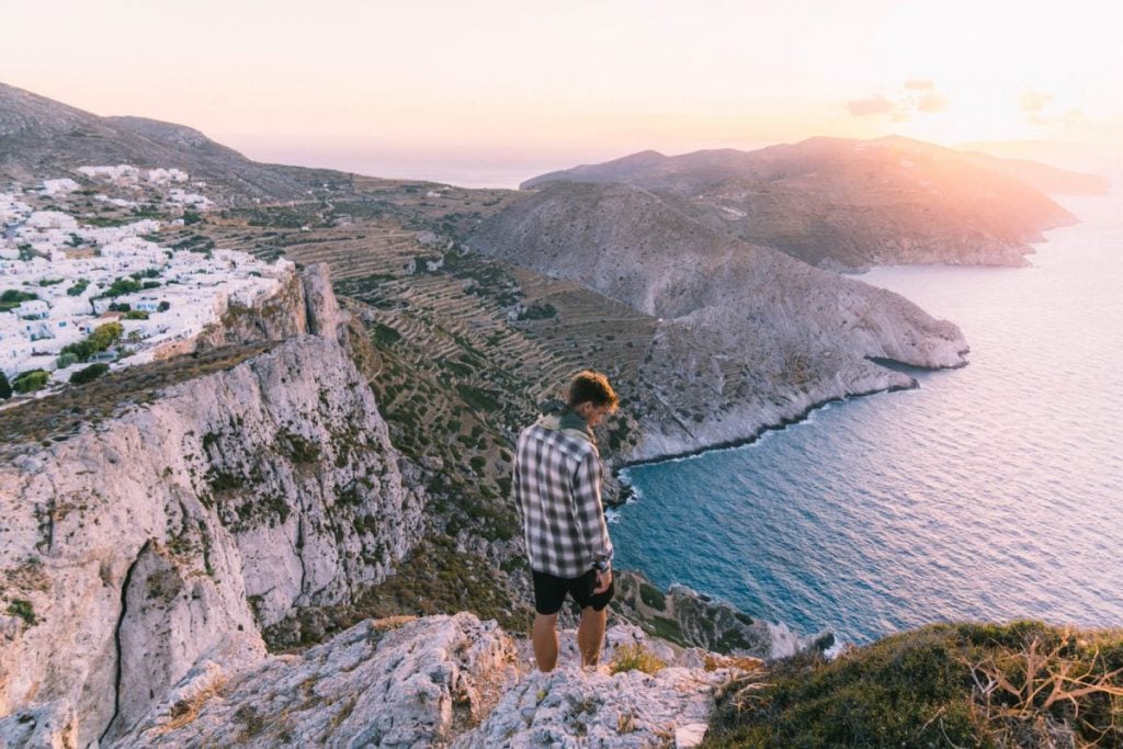 Watching the sunset on Folegandros Island