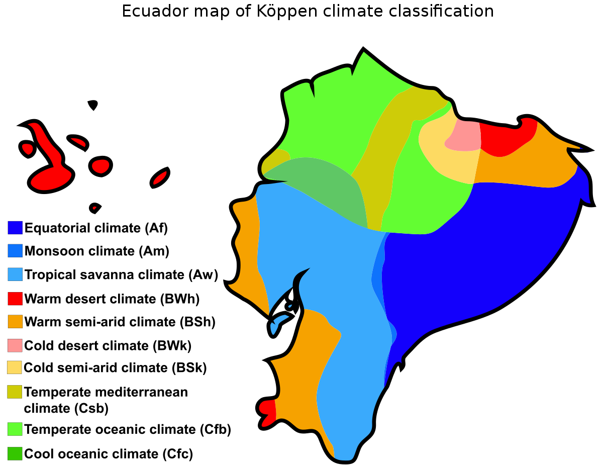 map of ecuador climate