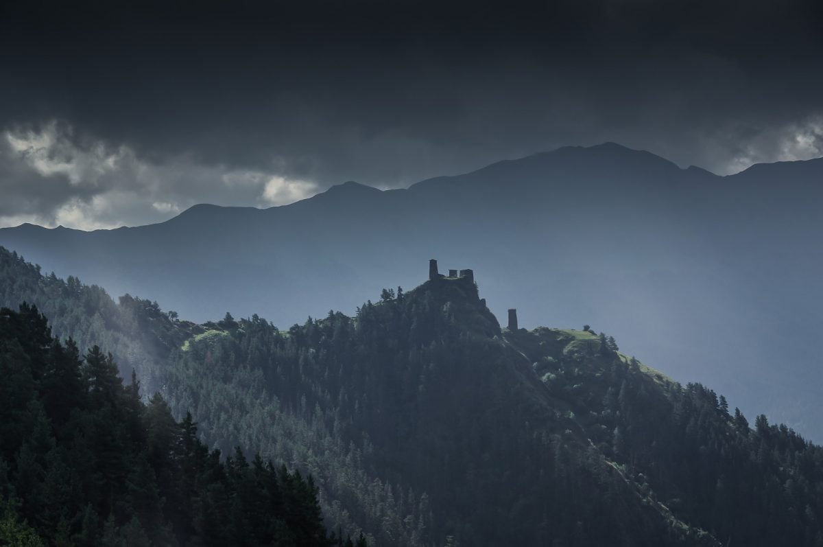 Ominous Castle in Tusheti National Park Georgia