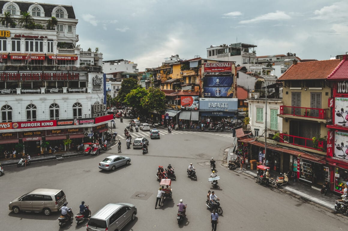 Intersection in Hanoi Vietnam