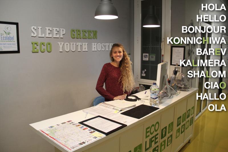 Best Hostels for Digital Nomads in Barcelona - Sleep Green reception.