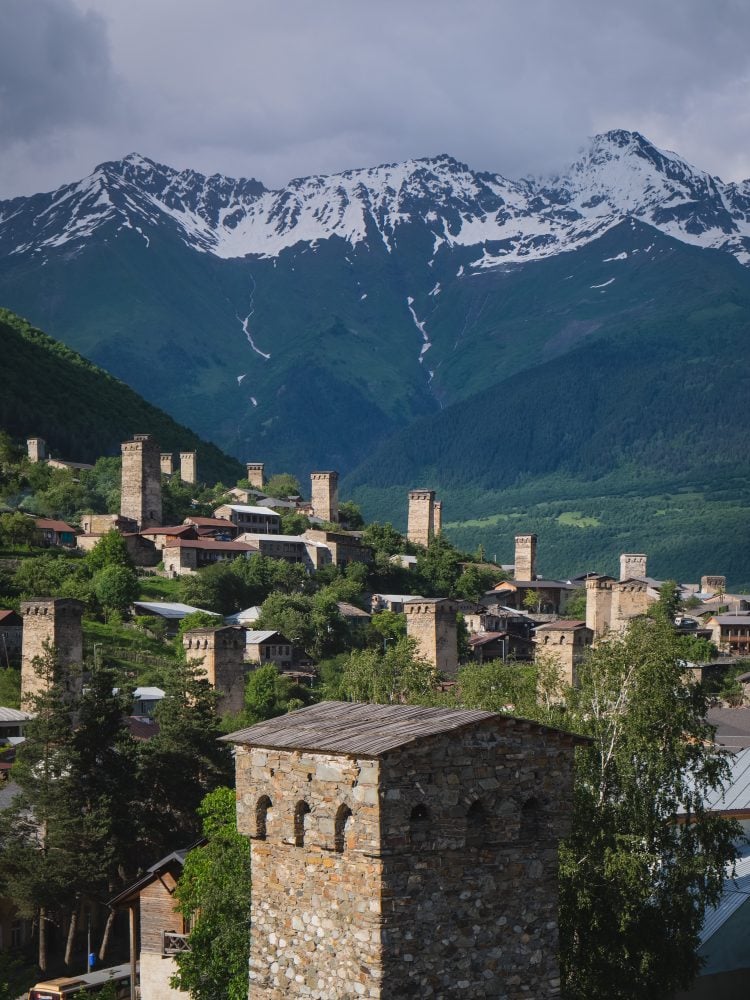 Guard Towers and Mountains of Svaneti Georgia
