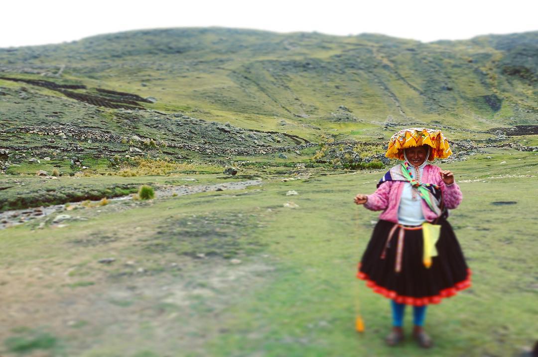 A Peruvian woman in traditional dress