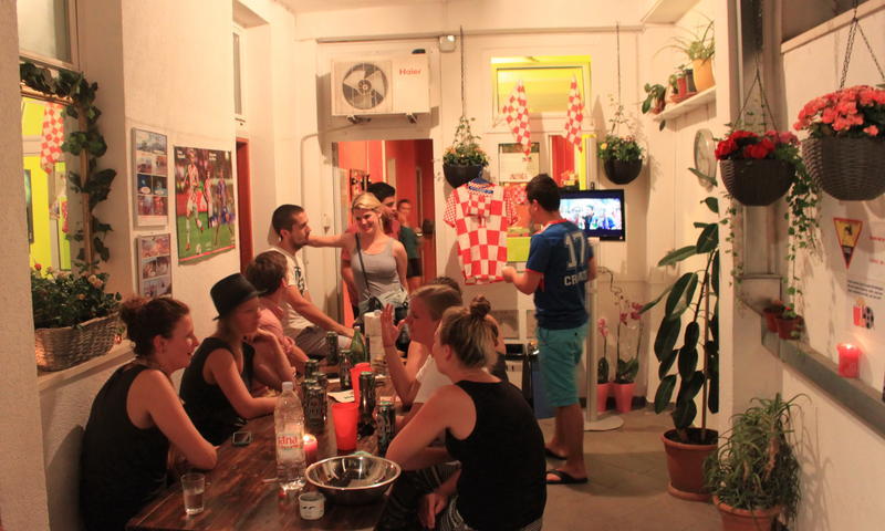 Community room at the Dubrovnik Backpackers Club