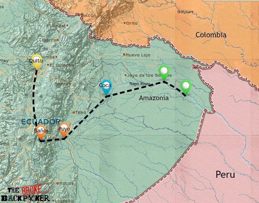 Ecuador backpacking itinerary