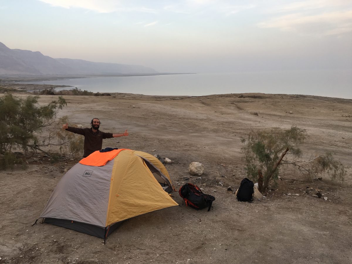 Camping at the dead sea