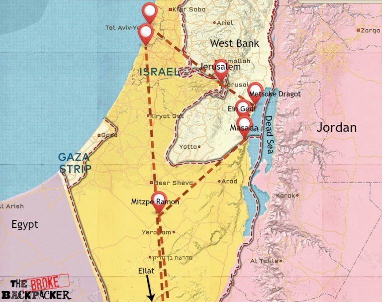 Backpacking Israel (IN-DEPTH 2023 Travel Guide) - Israel Backpacking Route 2 768x607