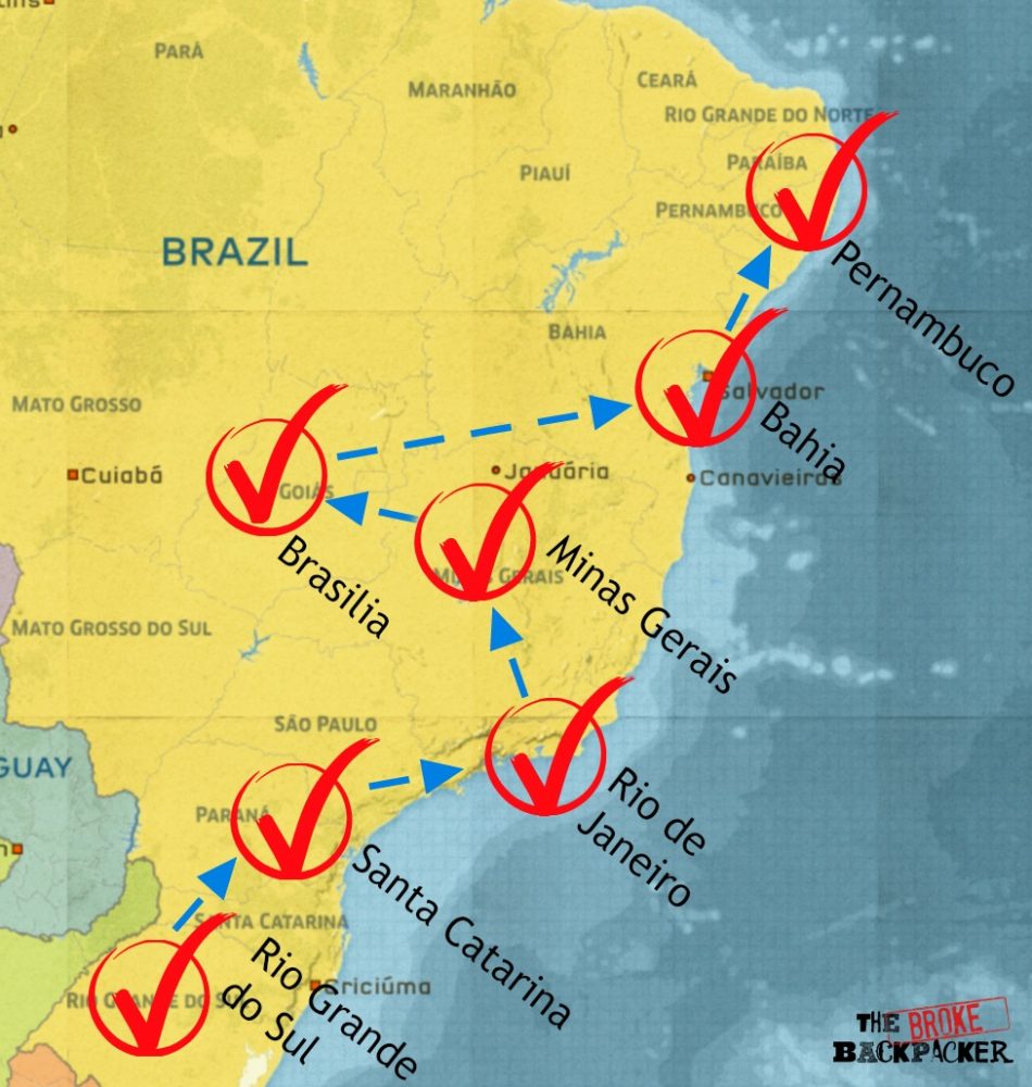 Backpacking Brazil Itinerary and Route