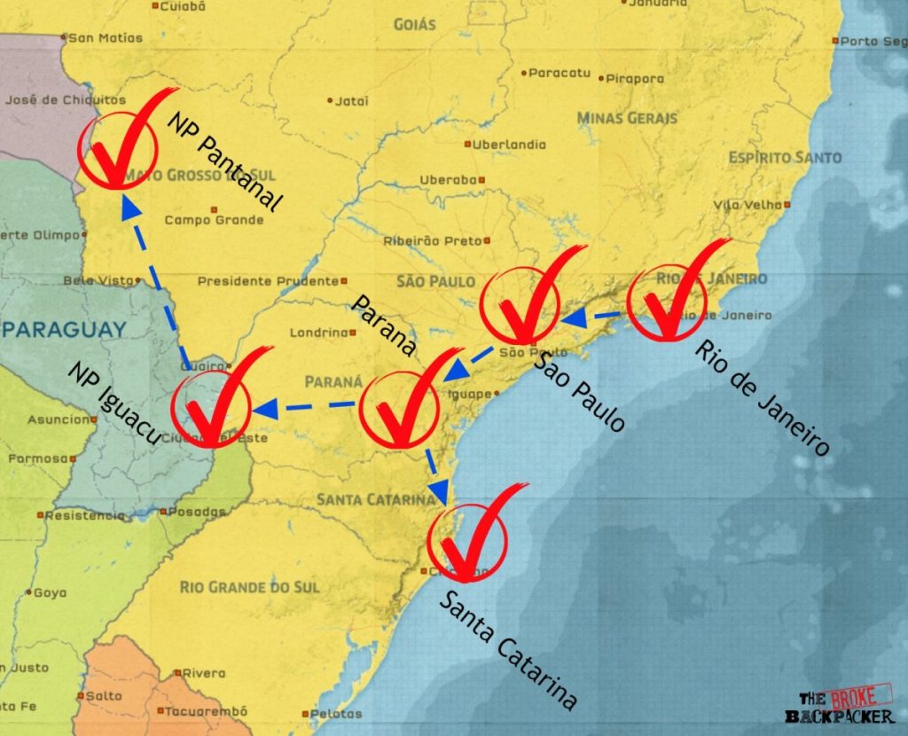 Backpacking Brazil Itinerary and Route