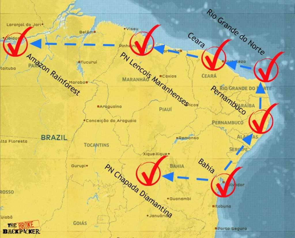 Backpacking Brazil Itinerary and Route