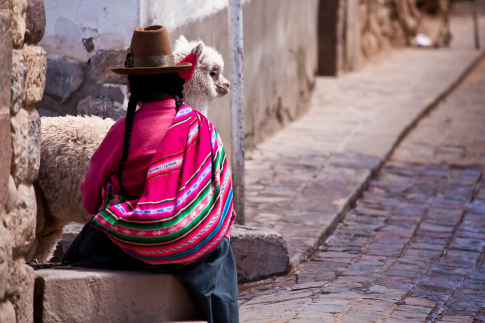 A local girl in the streets of Peru