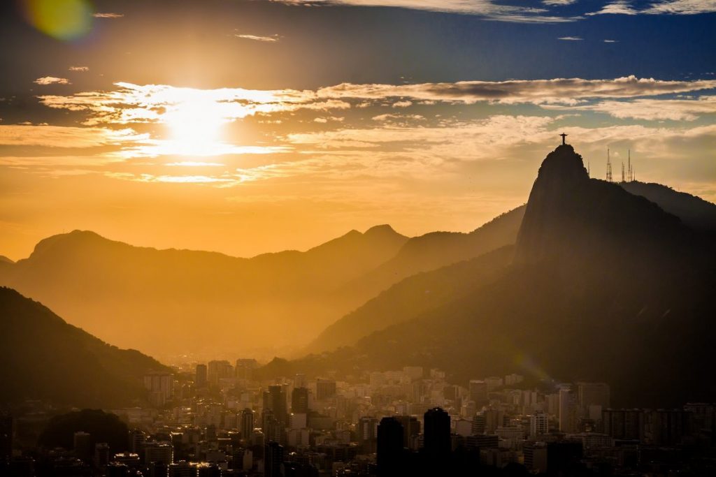 Cristo Redentor in Rio de Janeiro Brazil at Golden Hour