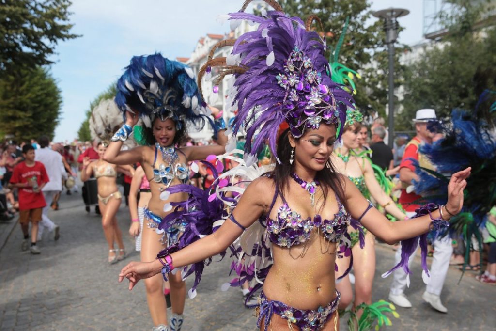Costumed women for Carnaval Brazil