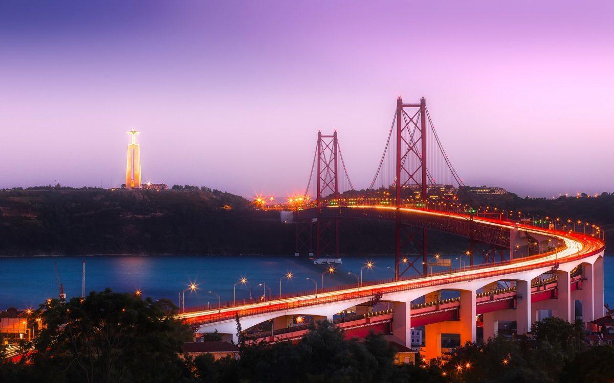 Modern bridge in lisbon portugal