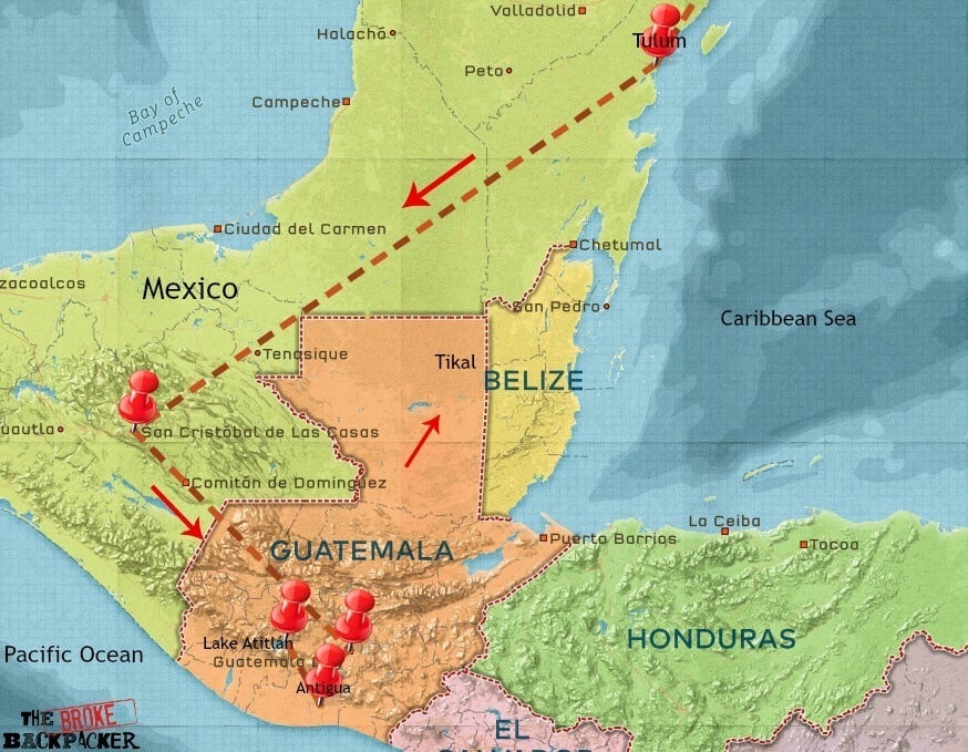 Central America backpacking itinerary