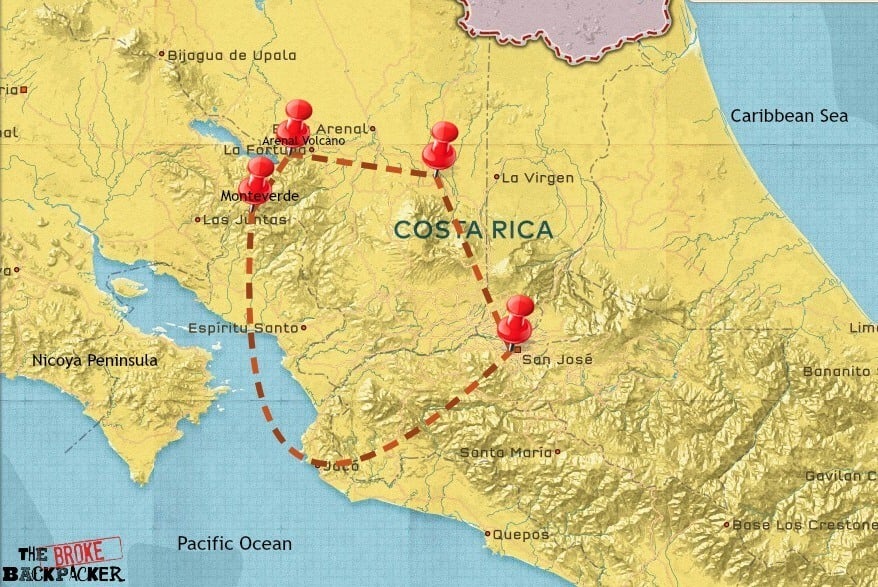 costa rica backpacking itinerary