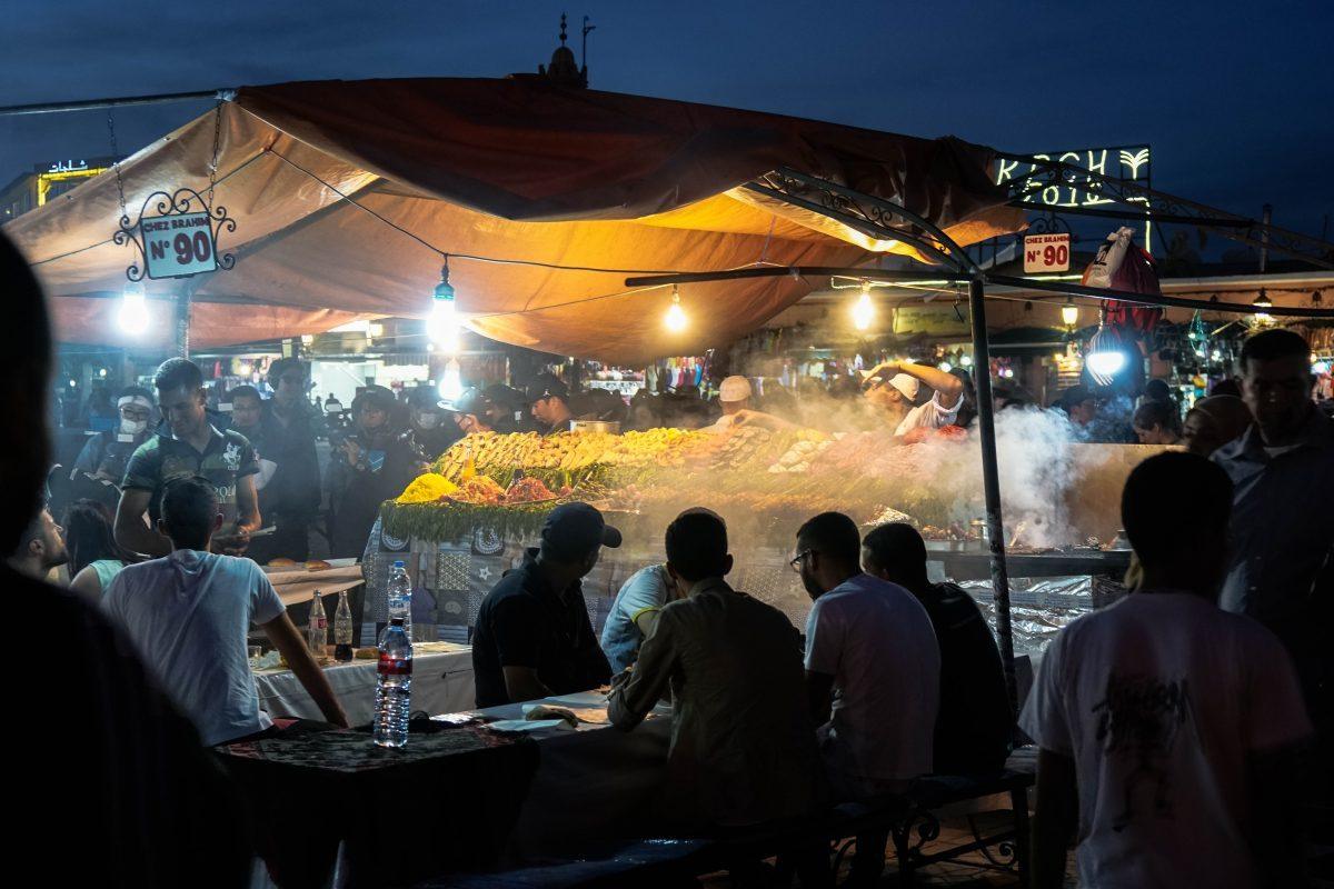 square in Marrakech morocco street food