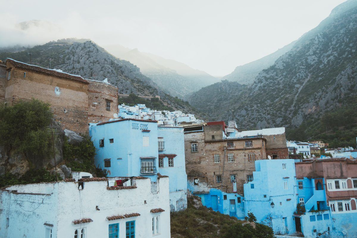 awesome places to go in Morocco include views of Chefchaouen's blue medina