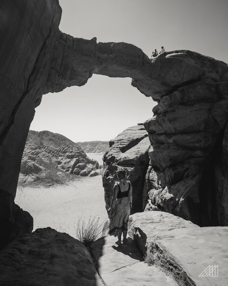 stone bridge of jebel burdah in wadi rum jordan