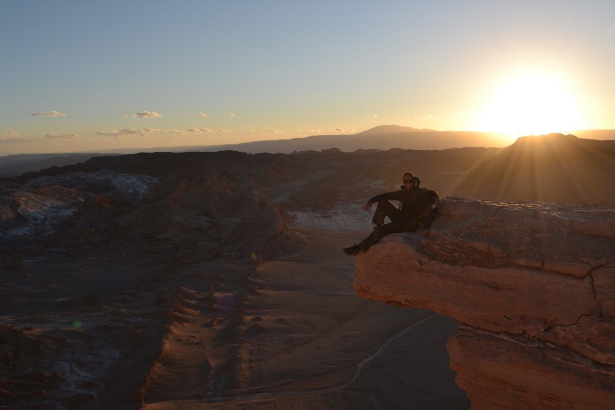 backpacking Chile sunset