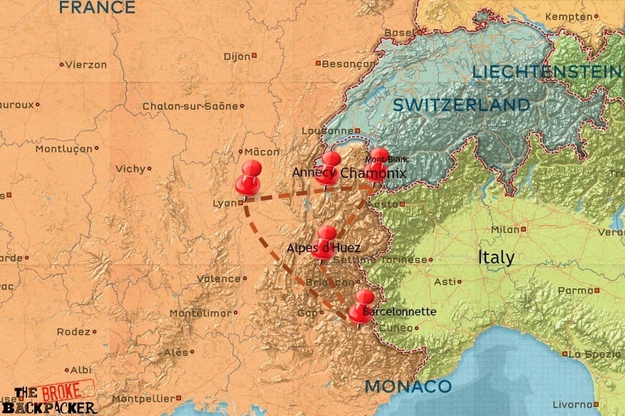 france backpacking route France backpacking route
