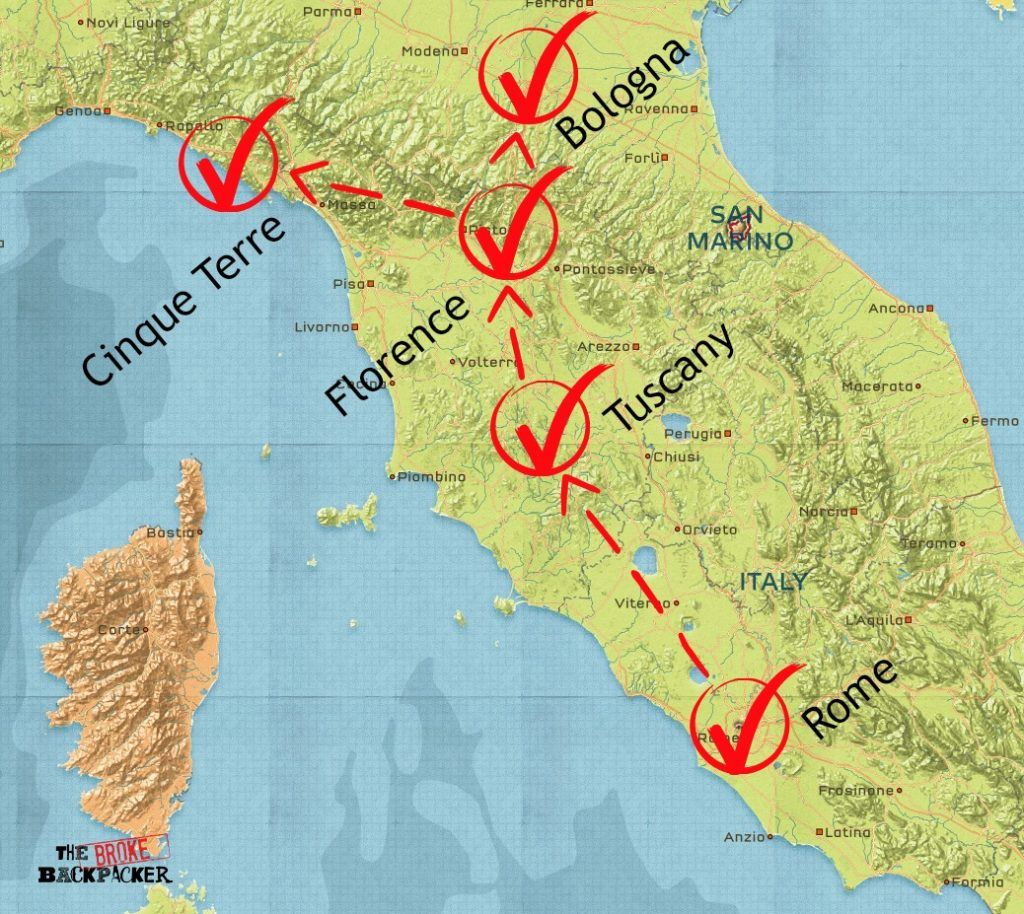 UPDATED: Backpacking Italy Travel Guide (2023) - Backpacking Italy 14 Day Itinerary 1024x914