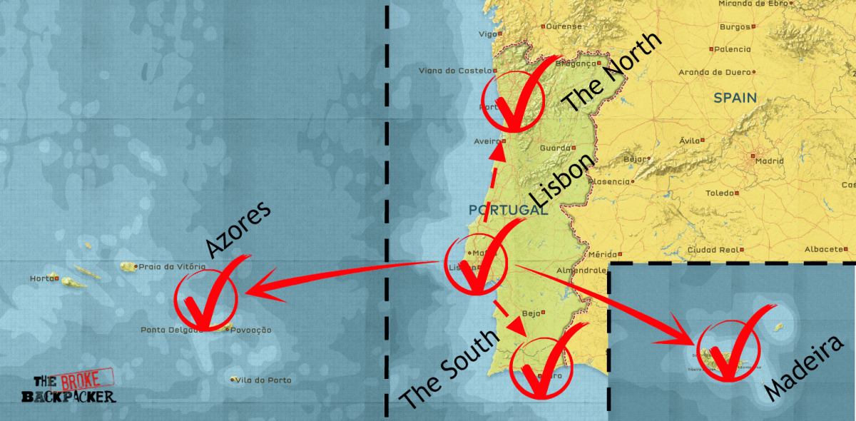 Portugal map1 Portugal, Portugal map, Portugal travel