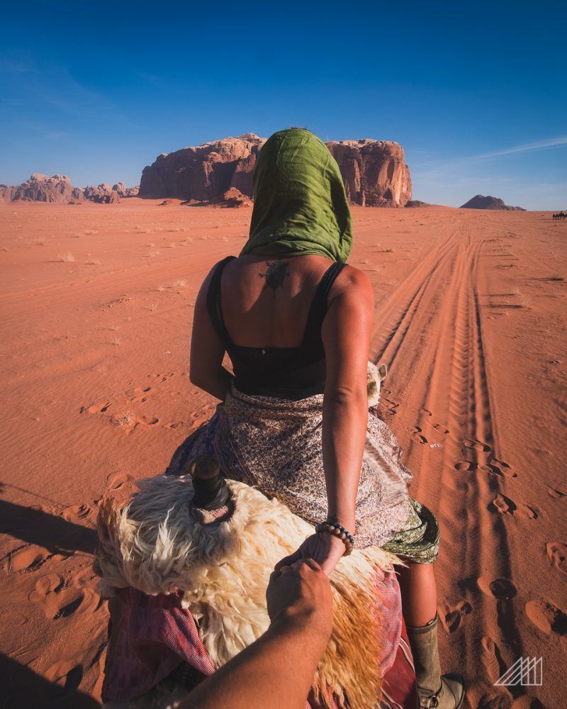 hand holding in the wadi rum of jordan