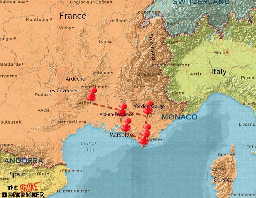 France Backpacking route