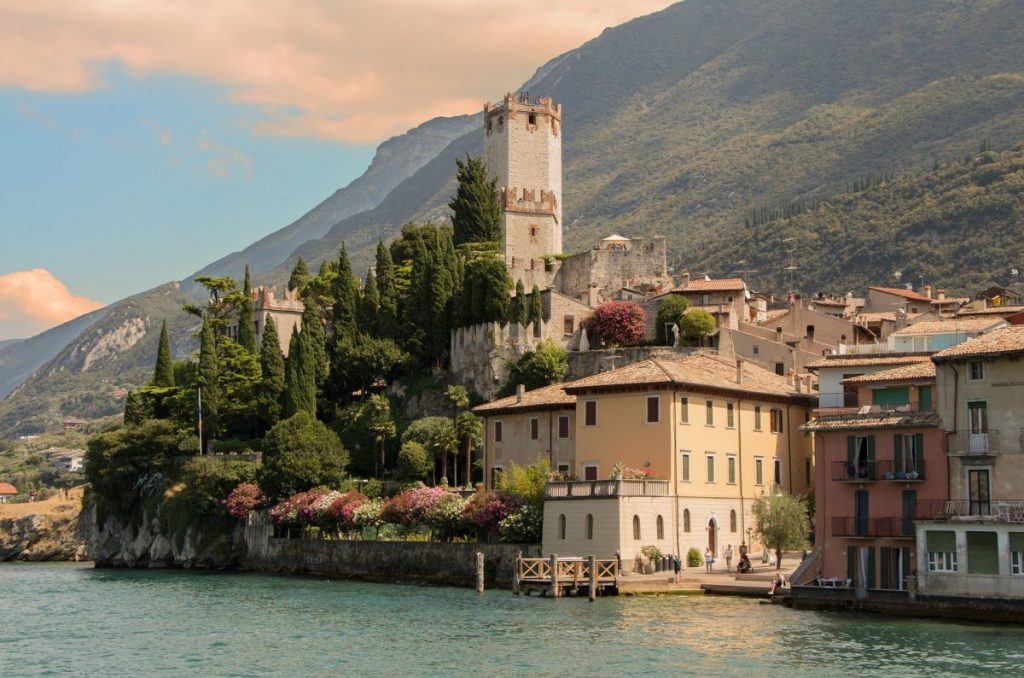 village on the shores of lake garda italy